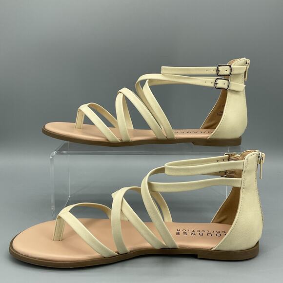 NEW Journee Collection Women’s Zallie Gladiator Sandals Ivory Size 9 - Picture 2 of 10